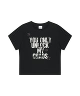 アンロッククロップTシャツ_ブラック