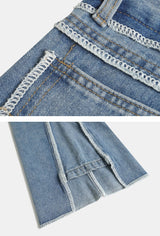 Overlock Side Cutting Denim Pants