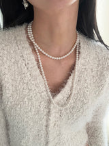 [92.5silver] 3way long pearl necklace