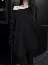 overfit mohair lips-neck knit (2color)