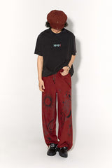 Retro printed loose casual pants