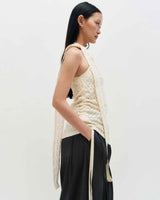 One Shoulder Lace Top _ IVORY