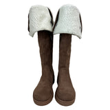 Winter folding dumble suede buckle belt knee high long boots (2 colors)