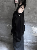 city eyelet off-shoulder mtm (fleece-lined / 4color)