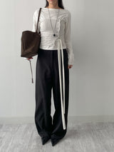 Button Ribbed Layered Tube Top
