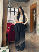 パリ バンディングスカート ワイドパンツ