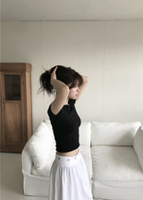 ボートネックオフTシャツ