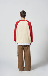 WAVE LOGO CHAIN KNIT - RED