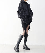 Oban shirring pocket string overfit windbreaker