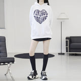 T-Shirt Heart Lettering Hooded T-Shirt