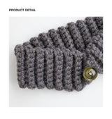Wool blend knit ear warmer and hairband (Brown grey)