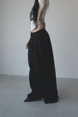 pintuck wide detail pants