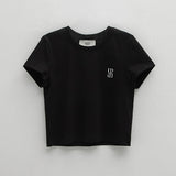 (T-6804)エッセンシャルシンボルセミクロップTシャツ