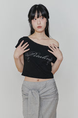 PETALINE LACE TEE black