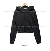 Caro Stud Slim Fit Two Way Hooded Zip-Up
