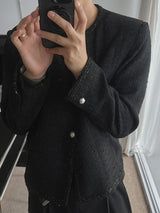 ASCLO Fancy Button Tweed Jacket (2color)