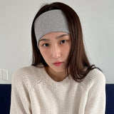 コットンリブヘアバンド - グレー