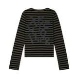 1/2チケッティングストライプボーダーTシャツ(OLIVE)