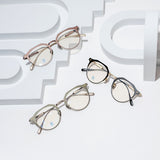 Knouun Round titanium glasses CODE. 104. B Black N Gold