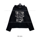 Things Waffle Boxy Hooded Long Sleeve T-shirt