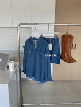 [SALE] denim shirt skirt two-piece dress