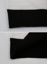 Bicolor U-neck Slim Crop Knit (3color)
