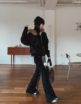Rico Brushed Fur Two Way Hood Zip-Up