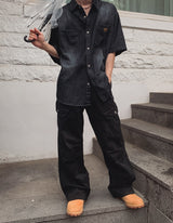 Mute Dyeing Wide Cargo Pants