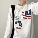 Dunk American Flag レタリング 長袖Tシャツ