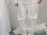 Double ribbon knee-point pants