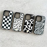【MADE】Black&White Checkerboard iPhone case [Glossy Glass/Magsafe]