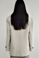 Fuzzy heavy wool coat, Light grey