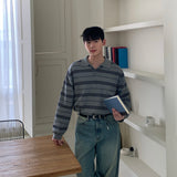Point Stripe Collar Knit