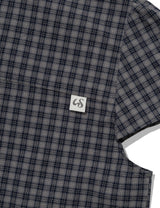 CHECKERED DOUBLE BLOUSE(NAVY)