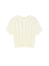 Sheer Crop Knit Top (IVORY)