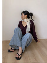 [wool50%] Danny Deep V-Neck Over Fit Knit