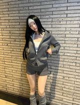 Studded Crop Hoodie