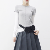 Kendall color block short-sleeved layered t-shirt