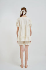 ULLALA PAJAMA Bella Short-sleeve Twp-piece Cream[24149WTSSN]