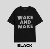メイクレタリングプリントショートスリーブTシャツ