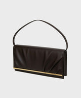 GATHERED BAG DARK BROWN