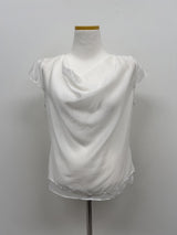 [Belt Set] Noir Drape Short Sleeve Blouse
