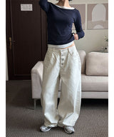 Button cotton wide pants(4color)