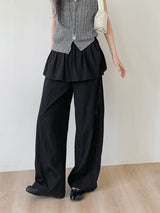 Frill Wrap Nylon Wide Pants