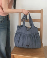 Mendel vintage dot cotton shirring shoulder bag