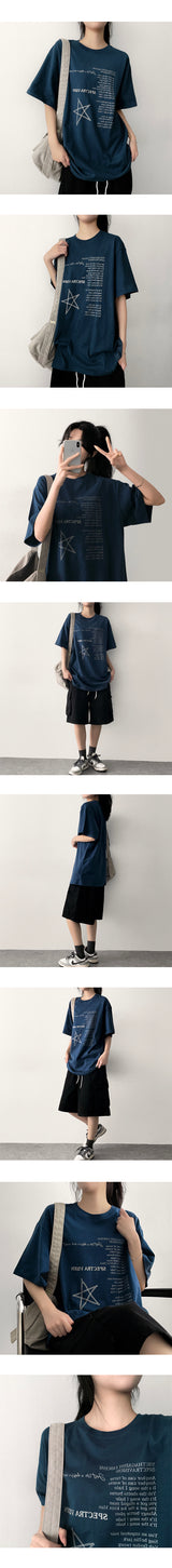 Tring Oversized Fit Star Short Sleeve T-shirt