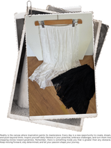 twill lace frill long skirt