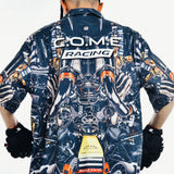 [UNISEX] Automobile Parts Camp-Collar Printed Shirt (Black)