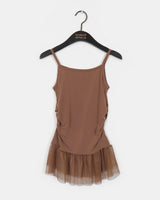 Potel see-through dot frill shirring layered sleeveless