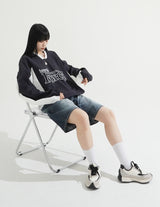 Grayish Washing Skater Half Pants